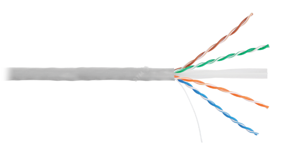 Фото №2 Кабель U/UTP 4 пары, Кат.6, одножильный, медный, 0,53мм, внутренний, PVC, серый, 305м (NKL 2140A-GY)