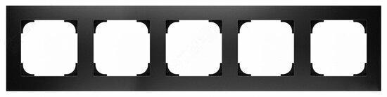 Фото №3 Рамка 5-постовая, серия SKY, цвет чёрный бархат (8575 NS)