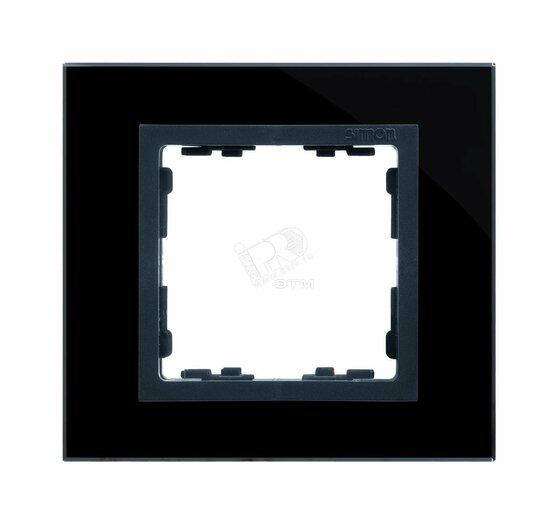 Фото №2 Рамка на 4 поста, S82N, чёрный - графит (стекло) (82847-32)