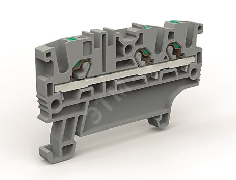 Фото №2 Проходная клемма 3 точки подключения на 2,5 кв.мм (ZEFC210GR)