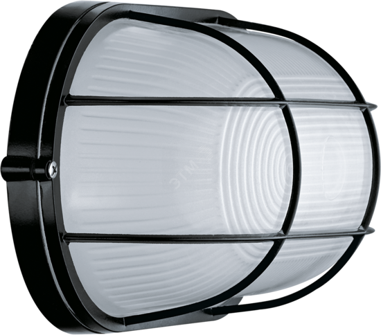 Фото №2 Светильник НПП-100w термостойкий овальный с черной решеткой IP54 (94814 NBL-O2)