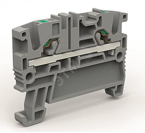 Фото №2 Проходная клемма 2 точки подключения на 2,5 кв.мм (ZEFC200GR)