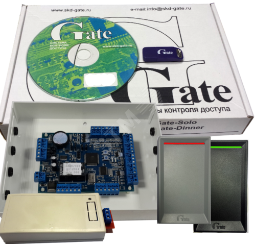 Фото №2 Минимальный комплект для проходной с УРВ: контроллер Gate-8000, ПО Gate-Solo (c лицензией на 1 контроллер), два считывателя Gate-Reader-EH, преобразователь интерфейса Gate-USB/485. (Gate Проход УРВ)