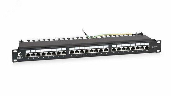 Фото №2 Патч-панель PL-24-Cat.6-SH-Dual IDC 19' (1U), 24 порта RJ-45, категория 6, полностью экранированная, с задним кабельным организатором (PL-24-Cat.6-SH-Dual)