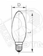 Фото №2 Лампа накаливания декоративная ДС 230-240-60 Е14/25 (4033)