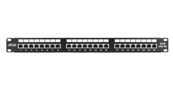 Фото №2 Панель 19'' 1U 24 порта Кат.5e RJ45/8P8C экран черная (EC-URP-24-SD2)
