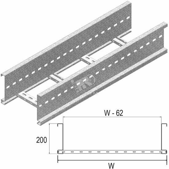 Фото №2 Кабельный лоток лестничного типа серии WIDE SPAN (KLW300)