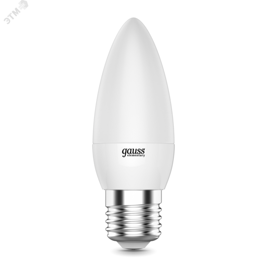 Фото №2 Лампа светодиодная LED 8 Вт 540 Лм 4100К белая Е27 Свеча Elementary Gauss (33228)