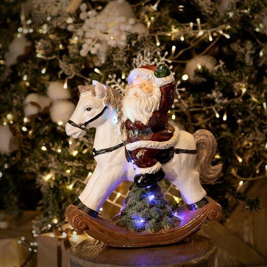 Фото №2 Керамическая домашняя фигурка Дед Мороз на коне 35х15х39.8 см (505-012)