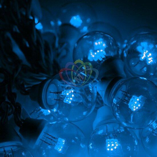 Фото №2 Гирлянда уличная LED Galaxy Bulb String 30 ламп 10м в лампе 6 LED цвет cиний провод черный влагостойкая IP54 (331-323)