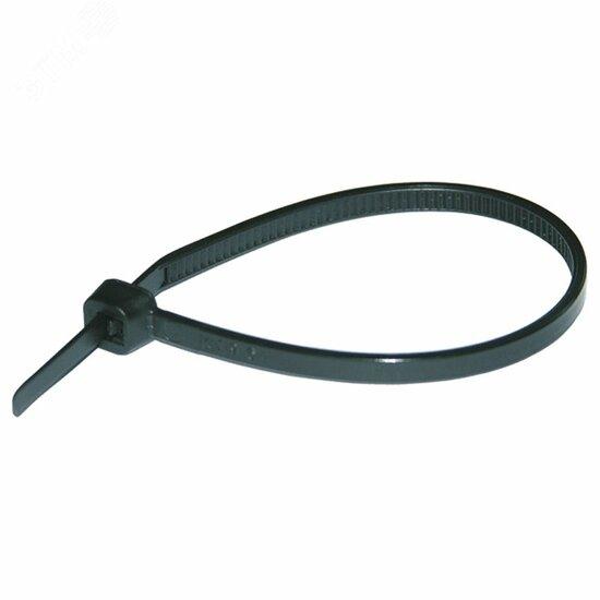 Фото №2 Стяжка кабельная чёрного цвета устойчивая к воздействию УФ-лучей 250x3,6 мм (упак. 100 шт.) (262610/1)