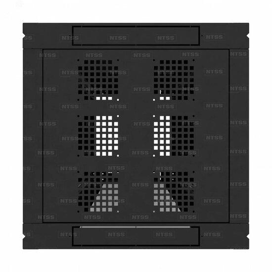 Фото №6 Шкаф напольный телекоммуникационный NTSS RS 32U 600х600мм, 4 профиля 19, двери перфорированная и сплошная металл, регулируемые опоры, боковые стенки съемные, разобранный, черный RAL 9005 (NTSS-RSP32U6060PD-BL)