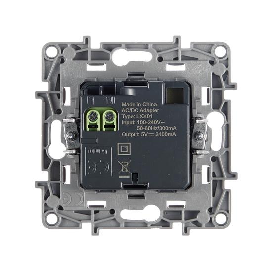 Фото №3 ETIKA Зарядное устройство с двумя USBразьемами 240В/5В 2400мА алюминий