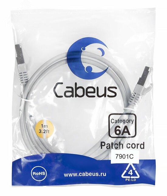 Фото №2 Патч-корд PC-SSTP-RJ45-Cat.6a-1m-LSZH S/FTP, категория 6а (10G), 2xRJ45/8p8c, экранированный, серый, LSZH, 1м (PC-SSTP-RJ45-Cat.6a-1m-LSZH)