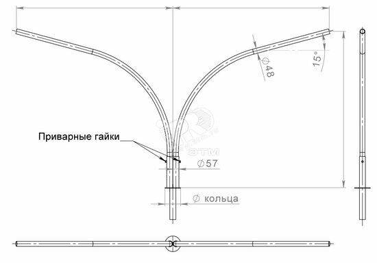 Фото №2 Кронштейн К2К-1.0-2.0-0.075-0.048-(15-180) горячеоцинкованный разборный