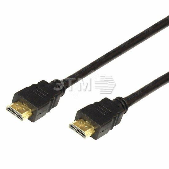 Фото №2 Кабель HDMI - HDMI с фильтрами,  2 м (GOLD) (PVC пакет) (etm17-6204)