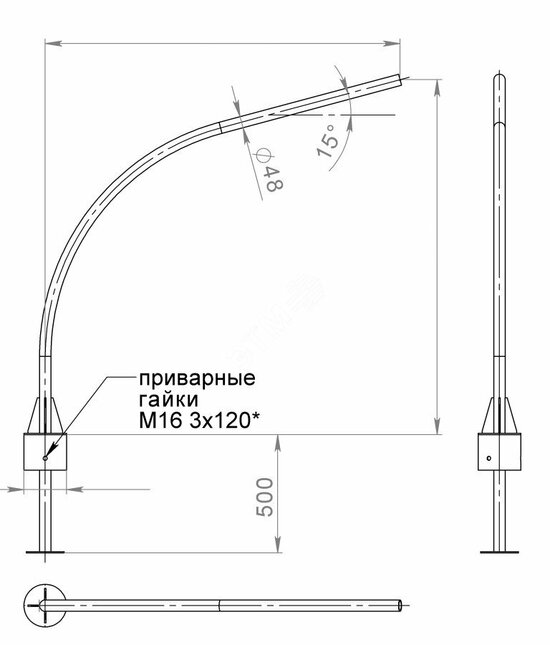 Фото №2 Кронштейн К1К-1.5-2.0-0.18 горячеоцинкованный (В00001543)