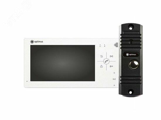 Фото №2 Комплект видеодомофона Optimus VM-7.0 (w)+ DS-700L (черный) (VM-7.0+DS-700L_b)