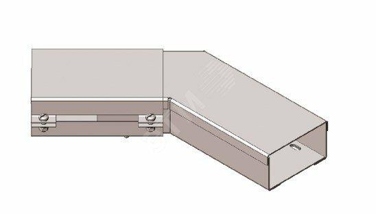 Фото №2 Короб горизонтальный для поворота трассы на 135 У1117 200х200-135х1,0 УТ1,5, оцинкованный лист(толщина покрытия 10-18мкм), S1,0 (ППР00001180)
