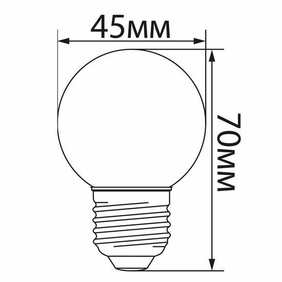 Фото №8 Лампа светодиодная LED 1вт Е27 прозрачный 6400К шар (LB-37)