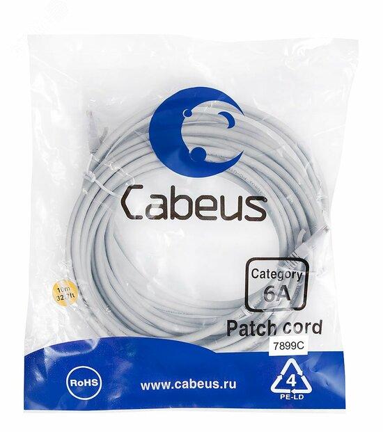 Фото №2 Патч-корд PC-UTP-RJ45-Cat.6a-10m-LSZH U/UTP, категория 6а (10G), 2xRJ45/8p8c, неэкранированный, серый, LSZH, 10м (PC-UTP-RJ45-Cat.6a-10m-LSZH)