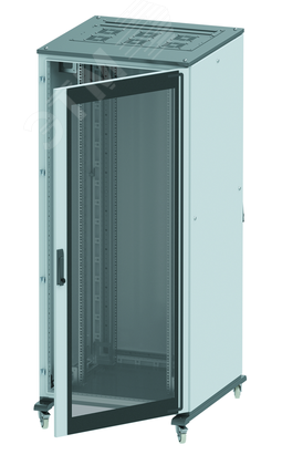 Фото №2 Шкаф напольный 38U 800х1000мм передняя дверь стекло/задняя глухая дверь крыша укомплектована вводом и заглушками (R5IT3881GS)