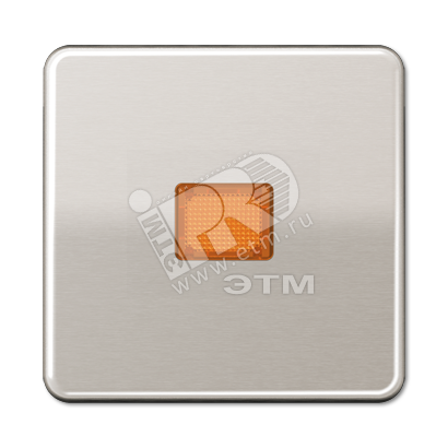 Фото №2 Клавиша с оранжевым окошком для выключателя с подсветкой  платина (CD590KOPT)
