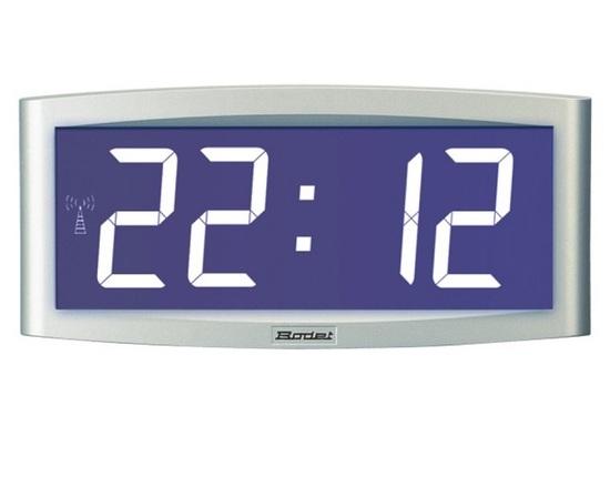 Фото №2 Часы цифровые Opalys 7 (часы/мин/дата) жк-дисплей с подсветкой синего цвета, высота цифр 7 см, синхронизация NTP, Питание - PoE, цвет корпуса серебристый.
