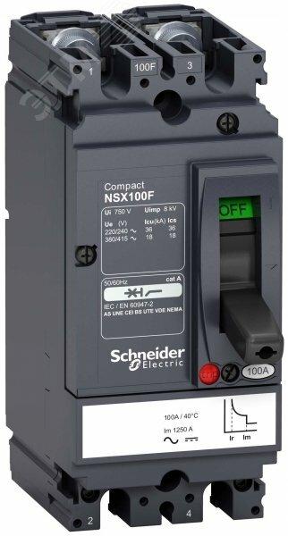 Фото №3 Выключатель автоматический двухполюсный NSX100F 20A AC/DC (LV438593)