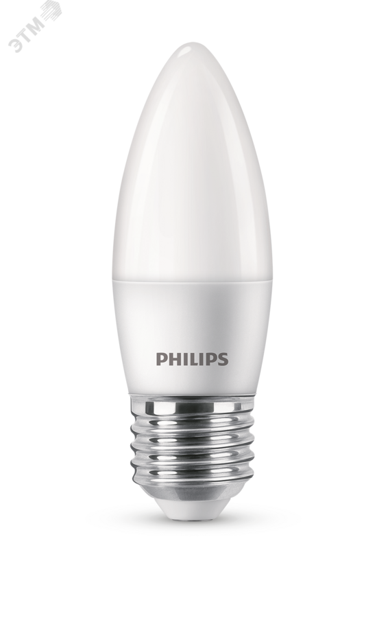 Фото №2 Лампа светодиодная LED Свеча 6 Вт 620 Лм 2700 К E27 К 220-240 В IP20 Ra 80-89 (класс 1В) ESS PHILIPS (929002970607)