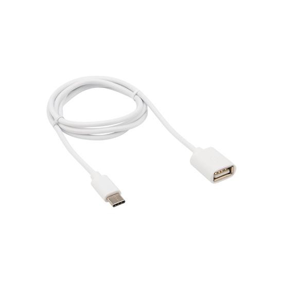 Фото №2 Кабель OTG Type C на USB, 2,4A, PVC, white, 1m (etm18-1180)