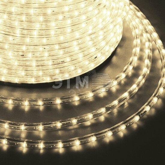 Фото №2 Дюралайт домашний LED, постоянное свечение (2W) - ТЕПЛЫЙ БЕЛЫЙ, 24 LED/м ?10мм, бухта 100м (121-126-3)