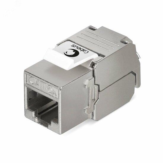 Фото №2 Вставка Keystone Jack RJ-45(8P8C), 180 градусов, категория 6A, полный экран, без инструмента Toolless (KJ-RJ45-Cat.6A-SH-180-Toolless)