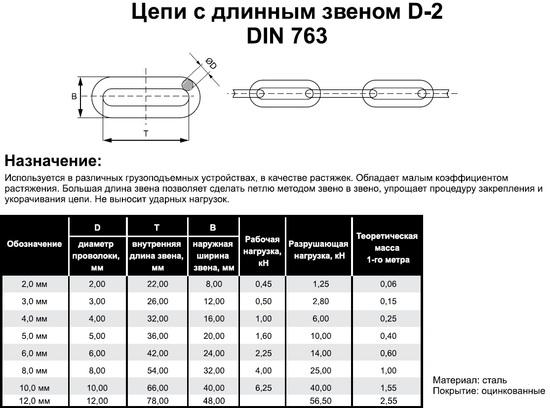 Фото №2 DIN 763 цепь длиннозвенная  5мм (DIN 763 5)