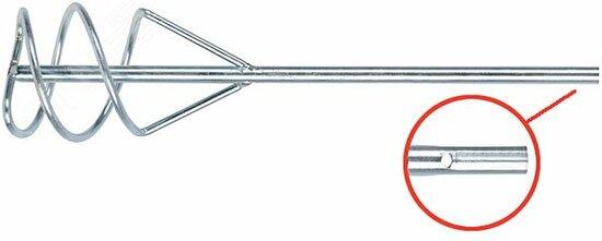 Фото №2 Миксер для строительных смесей оцинкованный Профи, хвостовик SDS-PLUS 120х600 мм (4220)