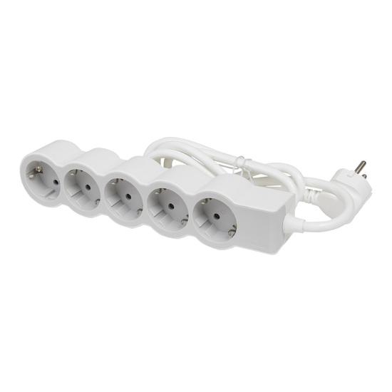 Фото №2 Удлинитель серии  Стандарт   5 x 2К+З с кабелем 5 м., цвет: бело-серый (694571)