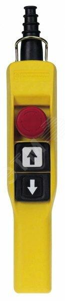 Фото №2 Пост кнопочный подвесной 2 кнопки с колпачком + 1 кнопка аварийного останова (XACA2113)
