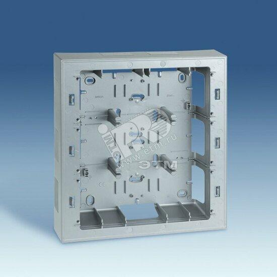 Фото №2 Коробка для наружного монтажа 3-рядной рамки с суппортами, 250х268х53мм, S82C, алюминий (82867-33)