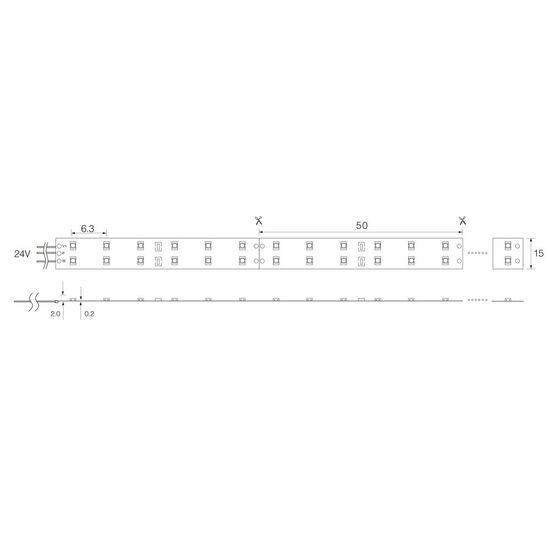 Фото №4 Лента светодиодная LEDх240/м 5м 19.2w/m 12в IP65 тепло-белый (LS615 теп-бел.)