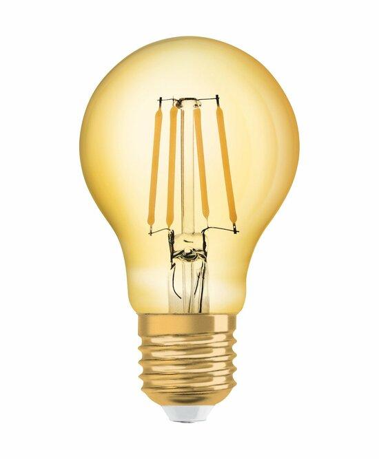 Фото №2 Лампа светодиодная филаментная LED 6,5Вт Е27 2400K 650лм груша золото 230V FIL CL А (замена 35Вт) OSRAM Vintage 1906 (4058075293298)