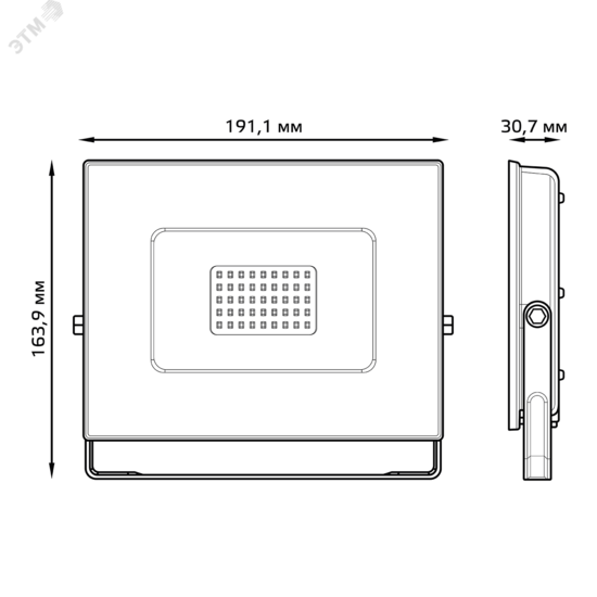 Фото №3 Прожектор светодиодный ДО-70 Вт 4800 Лм 6500К IP65 175-265 В PROMO черный LED Elementary Gauss (613100370P)