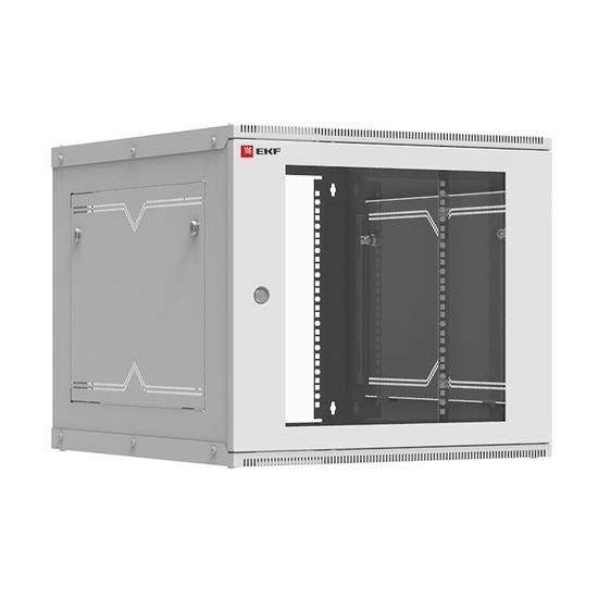 Фото №2 Шкаф телекоммуникационный настенный разборный 9U (600х650) дверь стекло, Astra A серия EKF Basic (ITB9G650D)