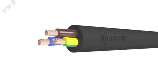 Фото №2 Провод ПВС 2х2,5+1х2,5 черный