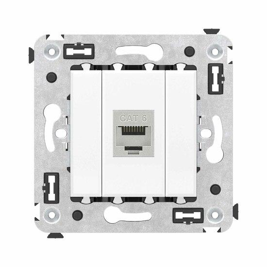 Фото №2 Avati Компьютерная розетка RJ-45 без шторки в     стену кат.6 одинарная экранированная Белое облако (4400793)