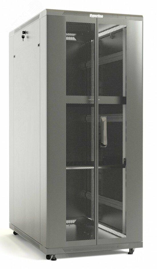 Фото №2 Шкаф напольный 19-дюймовый 42U 2055x600х600 мм (ВхШхГ)перфорированные двери (TTB-4266-DD-RAL7035)