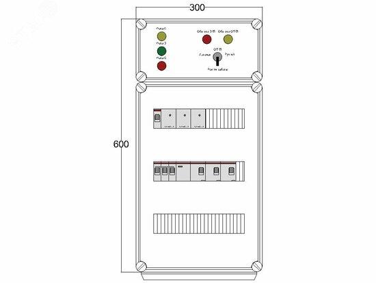 Фото №2 Щит управления электрообогревом DEVIBOX HR 3x2800 3хD330 (в комплекте с терморегулятором и датчиком температуры) (DBR155)