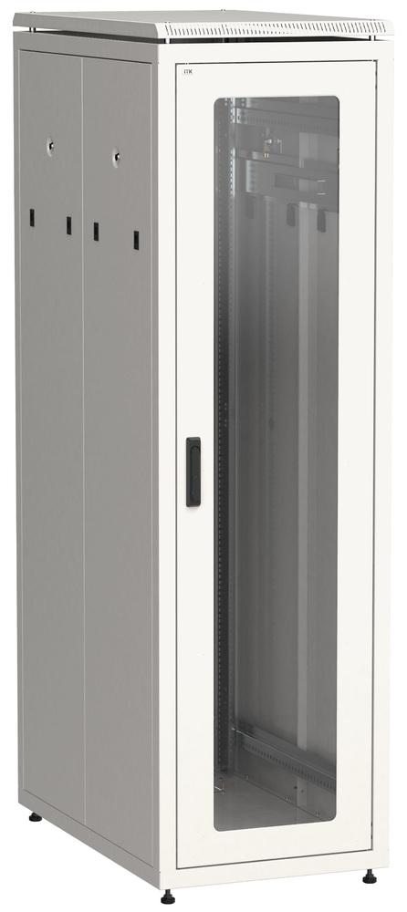 Фото №2 "Шкаф напольный сетевой 19"" LINEA N 42U 800х1000мм стеклянная передняя дверь, задняя металлическая серый" (LN35-42U81-GM)
