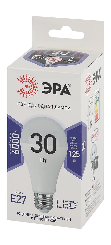 Фото №3 LED лампа A65-30W-860-E27 ЭРА (диод, груша, 30Вт, холодный, E27) (10/100/1200) (Б0048017)