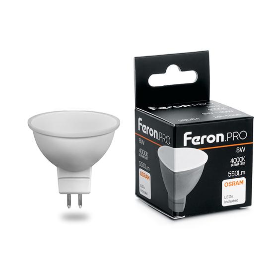 Фото №2 Лампа светодиодная LED 8вт 230в GU5.3 белый Feron.PRO (LB-1608)