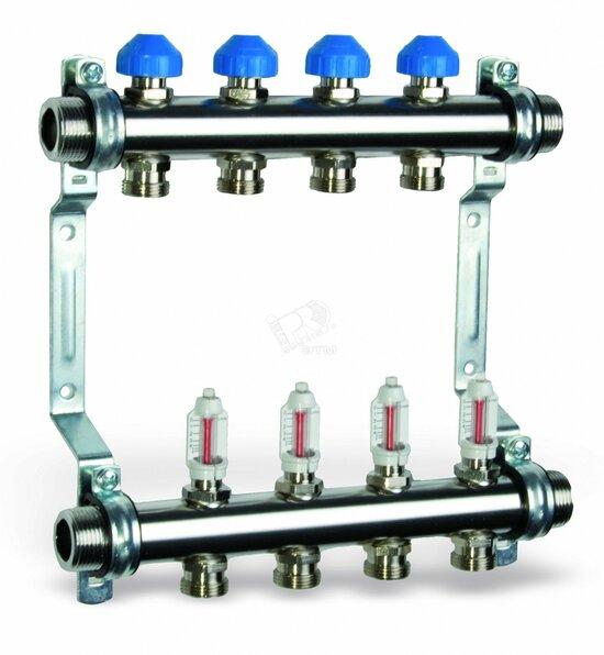 Фото №2 Коллекторная группа HKV2013A-50-1 0-6 VA08 для теплого пола НЕРЖ с расходомером 1 8 вых. (10012899)
